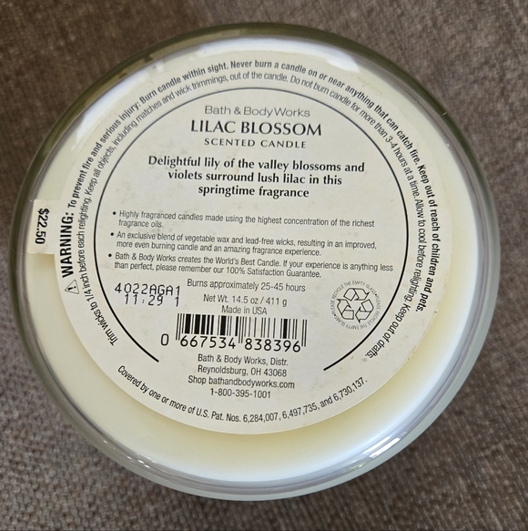 Bath & Body Works candle - Lilac - Picture 2 of 3